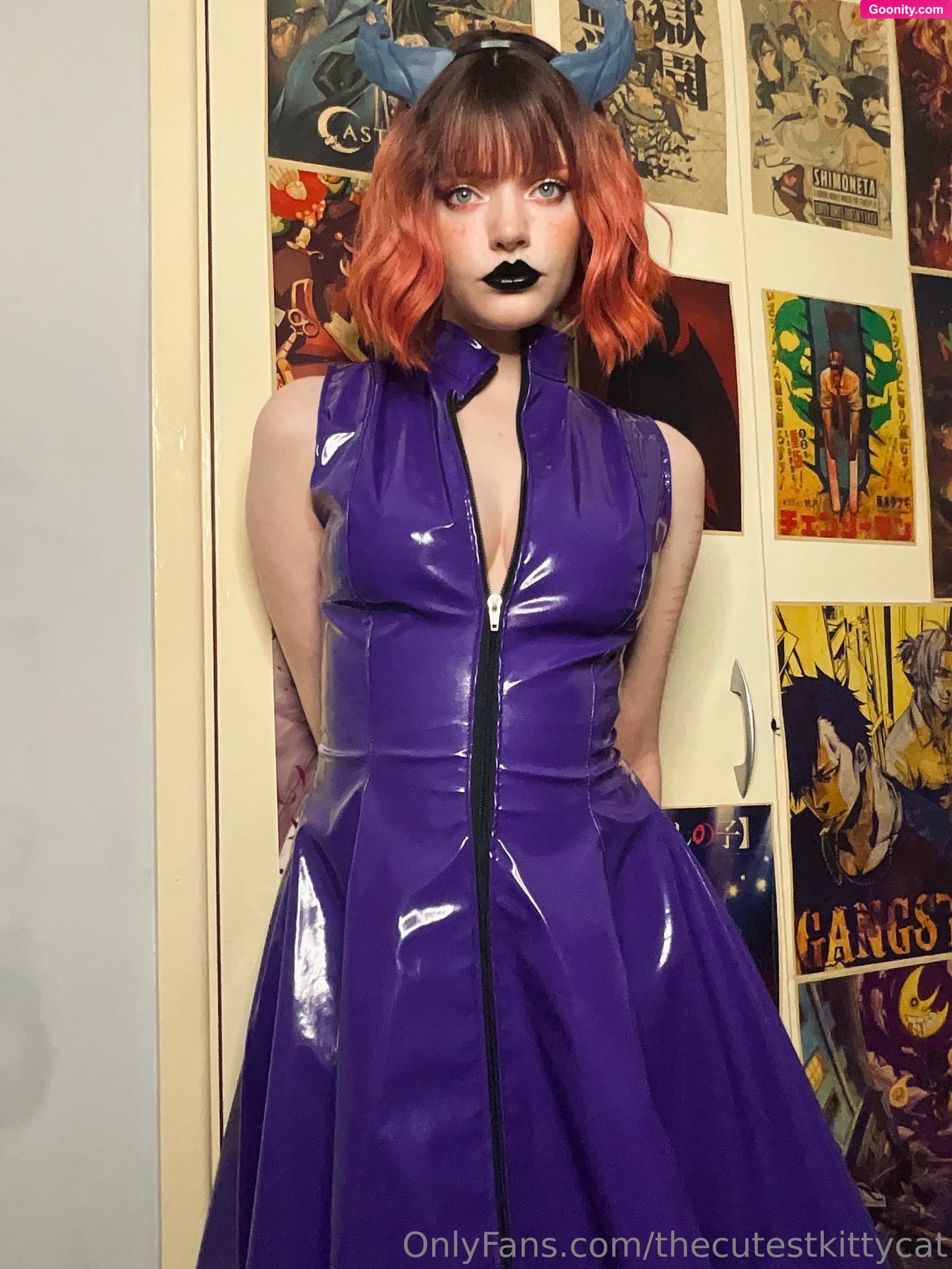 Misty silver on OnlyFans - Purple is my favourite colour 💜 PVC dress by Misfitz