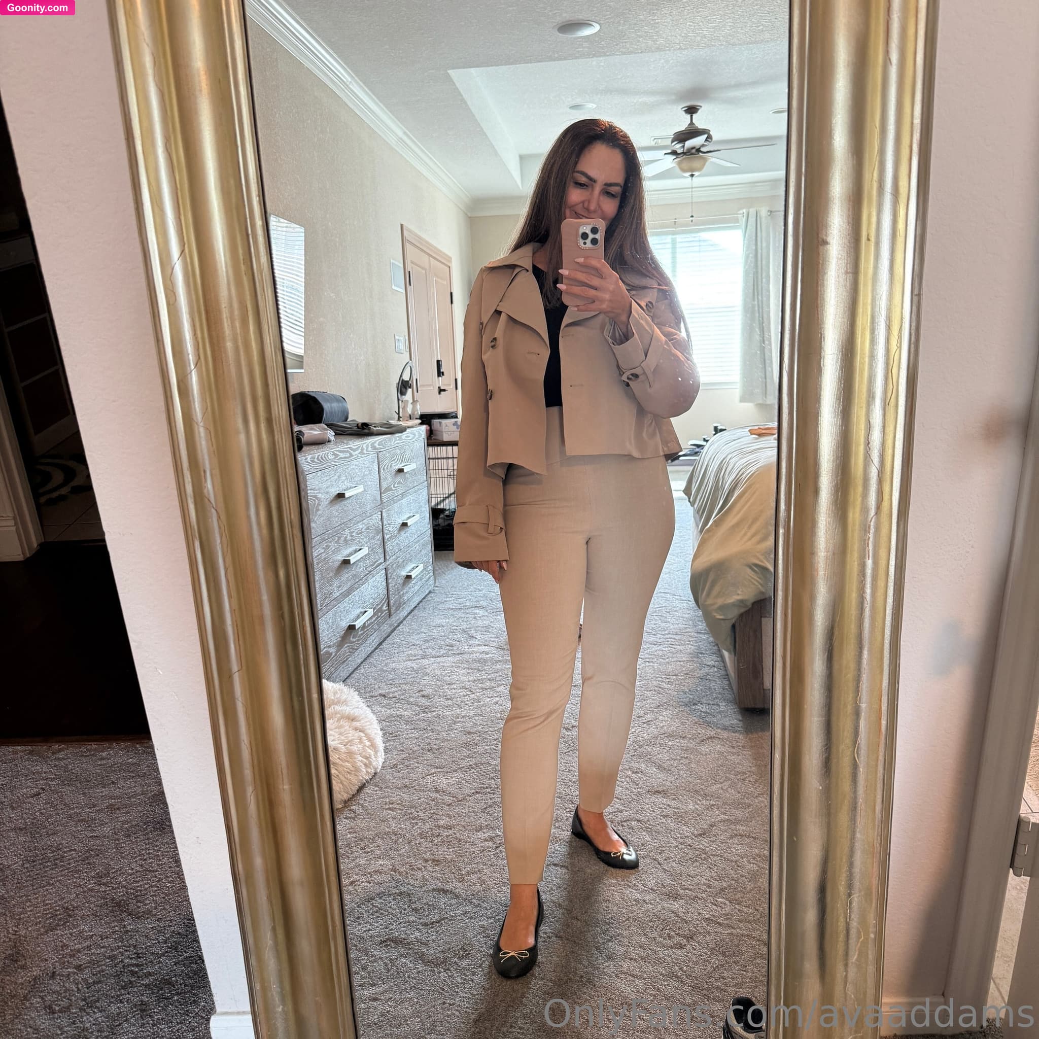 Ava Addams on OnlyFans - I'm indecisive today! Do we prefer the khaki or black blazer? What about the shoe? Kind of leaning towards the black flats but what do you think? 😅