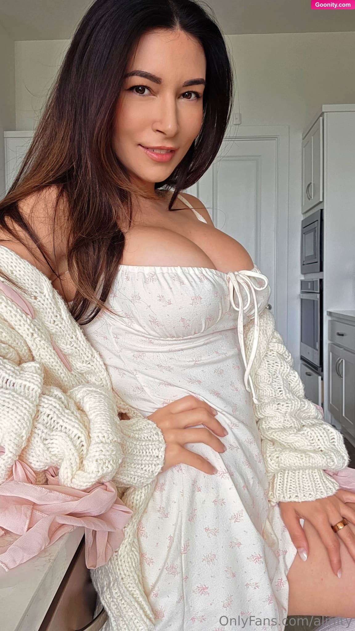 Alinity on OnlyFans - My stream fit was SO CUTE today😊 Made a full nude picset stripping off the stream outfit showing you what's underneath 😈 Got naked in my kitchen, hope you are hungry 🥵 Showing off my titties and my pussy, even up on the counter with my legs open for your snack 🥵 Full 40 pic set! Tip 49 on this post and I will send you the full set! <3