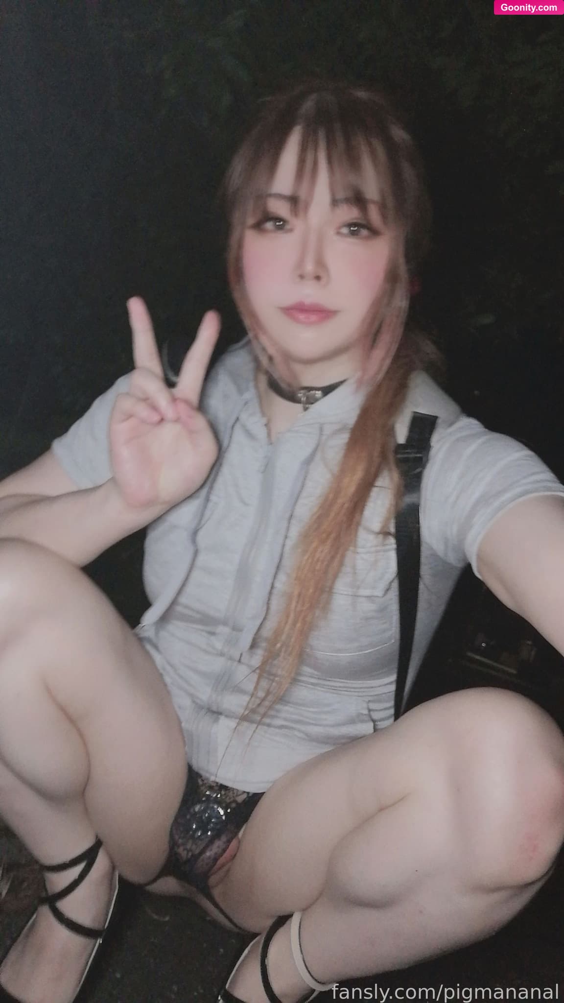 pigmananal on OnlyFans - It was summer vacation and the weather was perfect for a stroll, so I went for a walk wearing only a min dress 🖤 The round moon in the night sky was beautiful, so I was able to take a picture of it with my round butt 🌝🌃 High heels are difficult to walk in, but I like them because they make me feel sexy 💖 Even at night, it's hot and I'm sweating 💦 It was so hot that I left the front zipper open 🥵 In the darkness of the night, my vertical hole shines 🍩✨ お盆で散策日和なのでミニ丈の服だけ着てお散歩に行ってきました♪ 夜空にまん