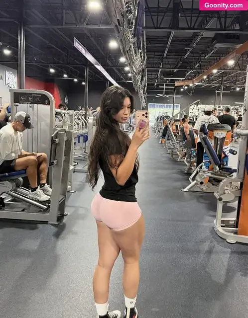 Aishah Sofey Hugging Her Ass In Pink Shorts Nude OnlyFans Photo