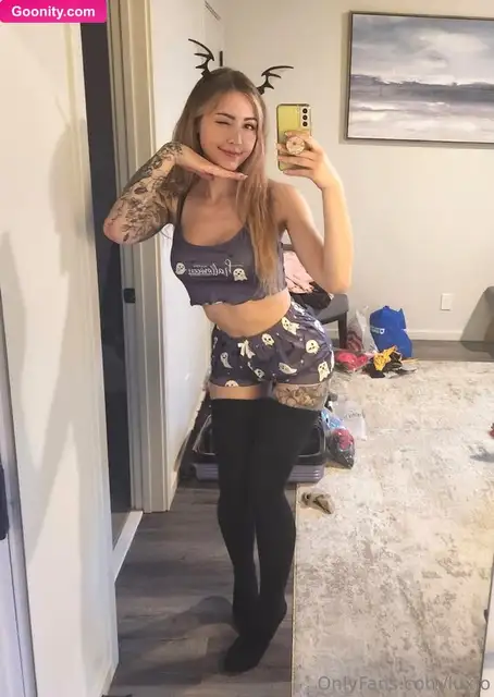 Luxlo Posing Her Body In Halloween Lingerie Nude OnlyFans Photo