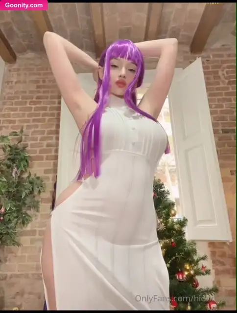Hidori Rose Curvy Body In White Cosplay Dress Nude OnlyFans Photo