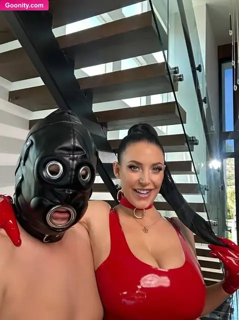 ANGELA WHITE Showing Off Her Tits In Latex Nude OnlyFans Photo