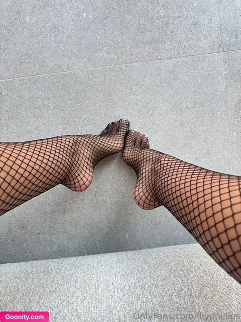Lily Phillips Long Legs In Black Fishnets Nude OnlyFans Photo