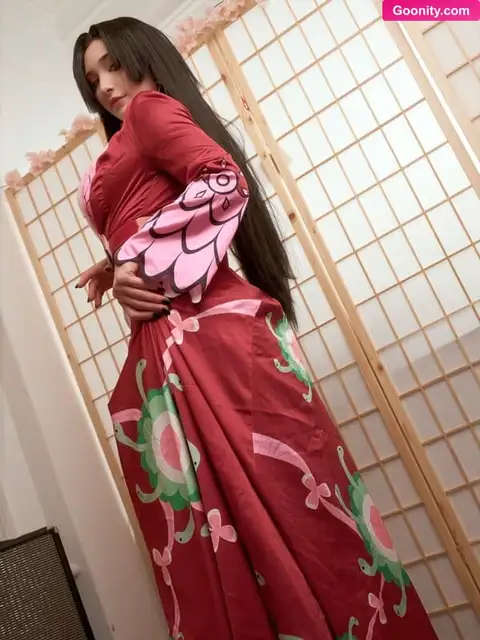 Pufffypink Posing Her Body In Red Cosplay Nude OnlyFans Photo