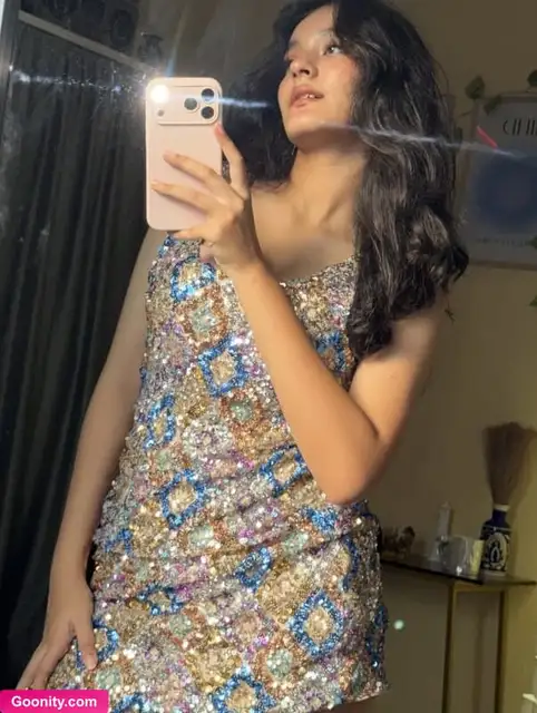 Subhashree Sahu Mirror Selfie In Sparkly Mini Dress Nude OnlyFans Photo