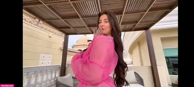 Soph Isabella Posing In A Pink Dress Outdoors