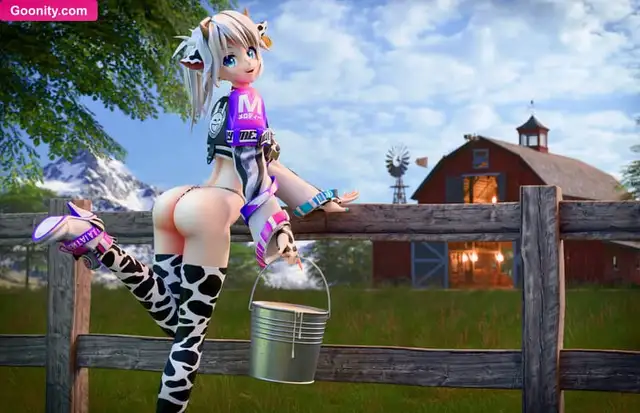 ProjektMelody Bare Ass Flashing In Cow Cosplay Nude Fansly Photo